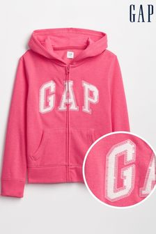 Gap Pink Jubilee Logo Zip Hoodie In Fleece (P94170) | £18