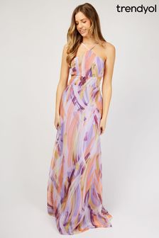 Trendyol Multi Marble Print Maxi Dress