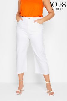 Yours Curve White Wide Leg Crop Jean (P95099) | £29