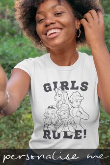 Brands In Disney Princess Girls Rule Women's White T-Shirt