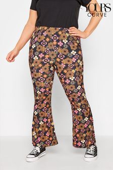 Yours Curve 60'S Floral Flare Trousers