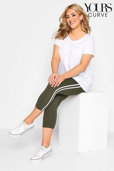 Yours Curve Side Stripe Cropped Leggings