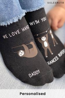 Personalised Daddy and Me Sloth Socks by Solesmith (P98890) | £15