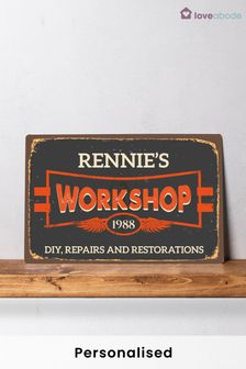 Personalised Workshop Sign by Loveabode