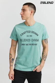 Blend Crafted Denim Print Branded T-Shirt