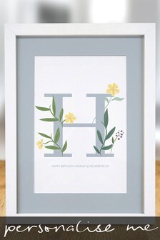 Personalised Initial A4 Framed Print by Signature Gifts