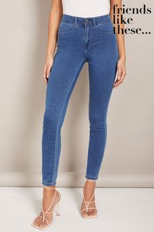 Friends Like These Mid Blue High Waisted Jeggings (Q01806) | £25