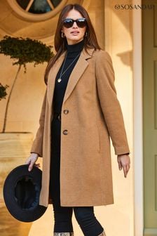 Brown Womens Clothing Coats Long coats and winter coats Kaos Synthetic Coat in Camel 
