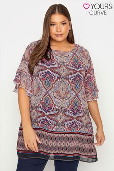 Yours Tunic Top With Frill Paisley