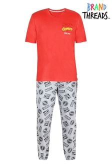 Brand Threads Mens Official Marvel Iron Man Organic Cotton & Recycled Polyester Red Pyjamas Sizes XS-XL