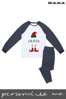 Personalised Women's Christmas Elf Pyjamas by MANA (Q04152) | £25