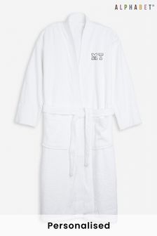 Personalised Ladies Monogrammed Towelling Dressing Gown by Alphabet (Q04172) | £30