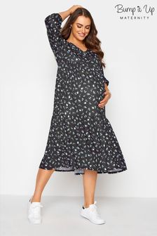 Bump It Up Maternity Ditsy Floral Button Smock Dress