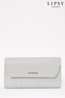 Lipsy Silver Envelope Clutch Bag (Q05897) | £25