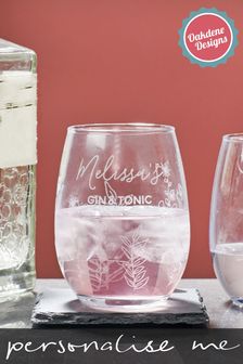 Personalised Floral Drinking Glass by Oakdene Designs