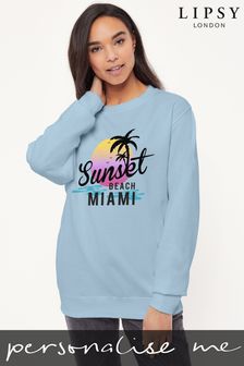Instajunction Lipsy Sunset Beach Miami Logo Women's Sweatshirt