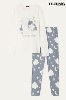 Tezenis Moon and Stars Print Long Cotton Pyjamas