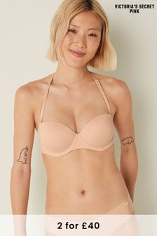 Victoria's Secret PINK Beige Nude Smooth Multiway Strapless Push Up Bra (Q09026) | £20