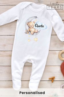 Personalised Moon & Stars Sleepsuit by Little Years (Q10751) | £14