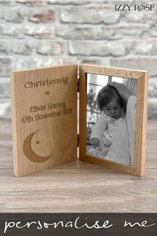 Personalised Christening/Baptism Engraved Wooden Photo  Frame by Izzy Rose