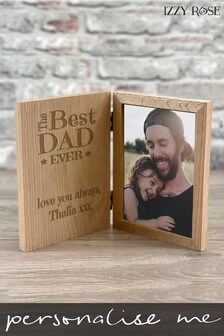 Personalised Best Dad Engraved Wooden Photo  Frame by Izzy Rose