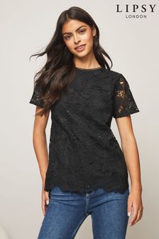 Lipsy Short Sleeve Lace Top