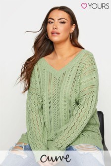 Yours Curve Double V-Stitch Jumper