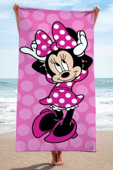 Jay Franco Pink Minnie Mouse Disney Beach/Bath Towel -71X147Cm (Q12079) | £15