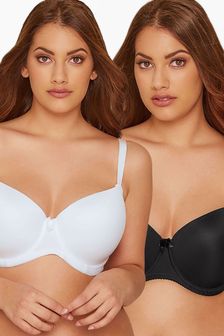 Yours Curve Black 2 Pack Moulded T-Shirt Bra (Q12420) | £40