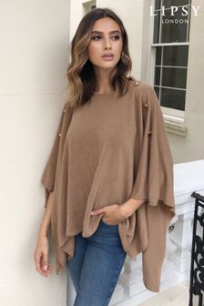 Lipsy Camel Button Front Poncho (Q12602) | £24