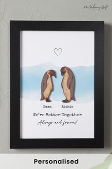 Personalised Penguins Couples Print by No Ordinary Gift