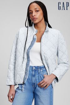 Gap Quilted Chambray Bomber Jacket