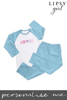Lipsy Amore  French Slogan Baby and Toddler Pyjamas