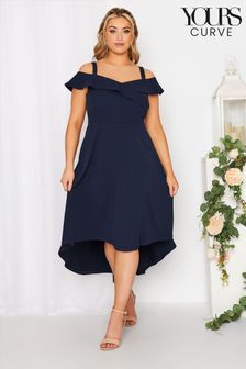 Yours Curve High Low Bardot Dress