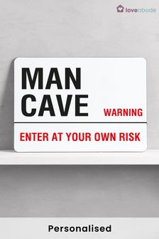 Loveabode Warning Man Cave Sign