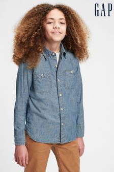 Gap Blue Kids Chambray Carpenter Shirt (Q15749) | £18