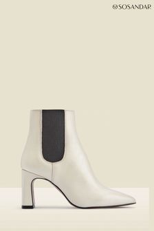 Sosandar Leather Pointed Toe Ankle Boot