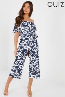 Womens Clothing Jumpsuits and rompers Playsuits Roman Synthetic Dusk Fashion Ditsy Floral Print Playsuit in Navy Blue 