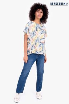 Brakeburn Yellow Tropical Leaf T-Shirt (Q17675) | £30