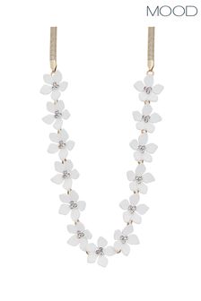 Mood Gold Crystal and Pearl Flower Necklace
