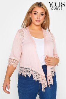 Yours Curve Lace Trim Waterfall Shrug