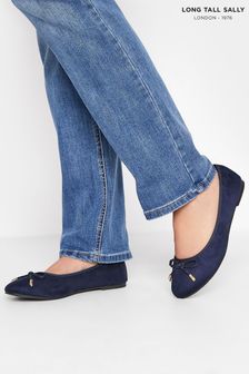 Long Tall Sally Wide-Fit Ballerina Suedette Pumps