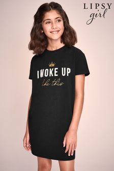 Lipsy Black Woke Up Nightie (Q20613) | £14 - £20