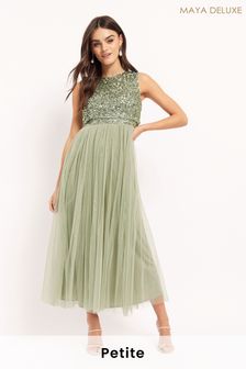 Maya Green Petite Sleeveless Sequin Midaxi Overlay Dress (Q21535) | £90