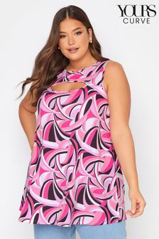 Yours Curve Cut Out Abstract Print Swing Vest