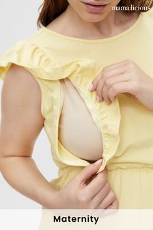 Mamalicious Maternity Nursing Jersey Frill Midi Dress