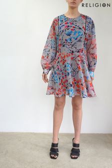 Religion A Line Day Dress In A Selection Of Floral And Animal Prints