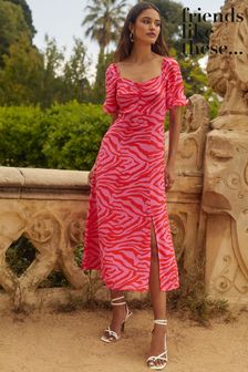 Women's Red Animal Print Dresses 