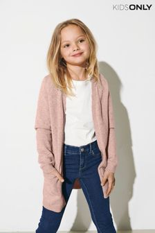 ONLY KIDS Pink Longline Pocket Cardigan (Q24133) | £20