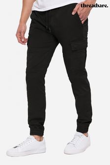 Threadbare Black Cuffed Cargo Trousers (Q24271) | £32